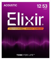 Elixir 16052 Nanoweb Coated Phosphor Bronze Acoustic Light 12-53