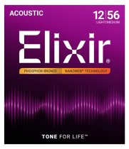 Elixir 16077 Nanoweb Coated Phosphor Bronze Acoustic Light-Med 12-56