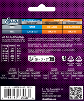Elixir 16538 Nanoweb Coated 80/20 Bronze Acoustic Cstm Lt 11-52 3-PACK