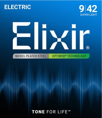Elixir 19002 Optiweb Spr Lt Nickel-Plated Electric Guitar Strings 9-42