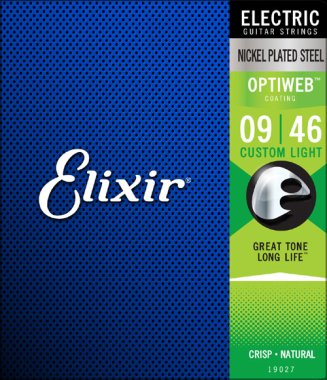 Elixir 19027 Optiweb Cus Lt Nickel-Plated Electric Guitar Strings 9-46