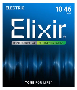 Elixir 19052 Optiweb Light Nickel-Plated Electric Guitar Strings 10-46