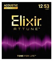 Elixir 21052 Attune Phosphor Bronze Acoustic Guitar Strings Light 12-53