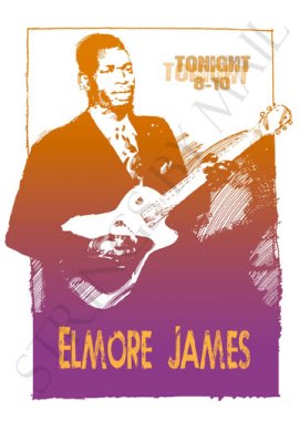 Elmore James Notecard by illustrator Rick Daigh