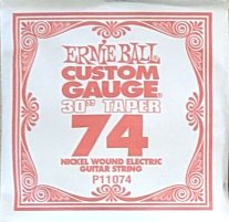 Ernie Ball 11074 Nickel Electric Guitar .074 Single Long 30" Taper