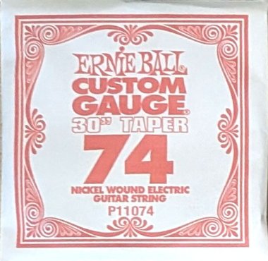 Ernie Ball 11074 Nickel Electric Guitar .074 Single Long 30" Taper