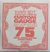 Ernie Ball 11075 Nickel Electric Guitar .075 Single XL 33.25" Taper