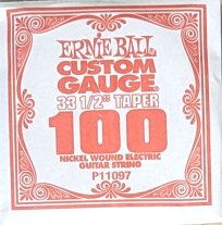 Ernie Ball 11097 Nickel Electric Guitar .100 Single XL 33.5" Taper