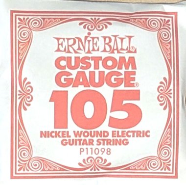 Ernie Ball 11098 Nickel Electric Guitar .105 Single Long 31" Taper