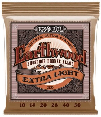 Ernie Ball 2150 Earthwood Phosphor Bronze Acoustic Strings 10-50