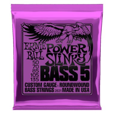 Ernie Ball 2821 Power Slinky 5-String Bass Nickel Wound, 50-135