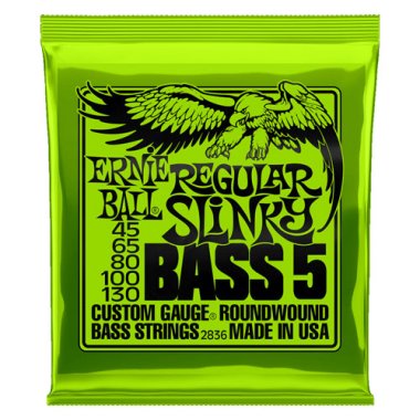 Ernie Ball 2836 Regular Slinky 5-String Bass Nickel Wound, 45-130