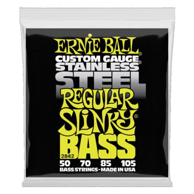 Ernie Ball 2842 Regular Slinky Stainless Steel Bass Strings, 50-105