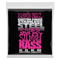 Ernie Ball 2844 Super Slinky Stainless Steel Bass Strings, 45-100