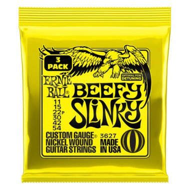 Ernie Ball 3-Pack Beefy Slinky 3627 Electric Guitar Strings 11-54