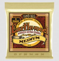 Ernie Ball 3-Pack Earthwood 3002 Acoustic 80/20 Bronze Strings Medium 13-56
