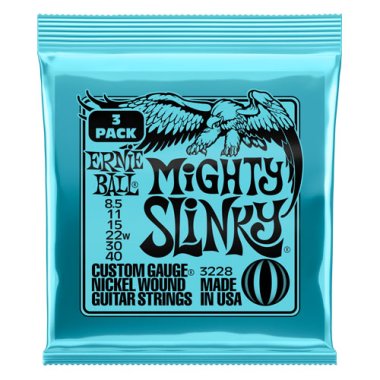Ernie Ball 3-Pack Mighty Slinky 3228 Electric Guitar Strings 8.5-40