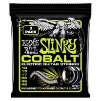 Ernie Ball 3721 Regular Slinky Cobalt Electric Guitar Strings 10-46 3-Pack