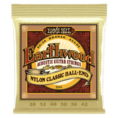 Ernie Ball Earthwood Folk Clear & Gold Ball End 80/20 Bronze Classical