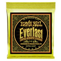 Ernie Ball Everlast Coated 80/20 Bronze Acoustic Strings, Ex Lt 10-50