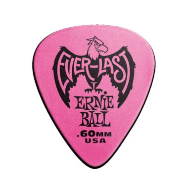 Ernie Ball Everlast Delrin Guitar Pick .60mm Pink, One Pick