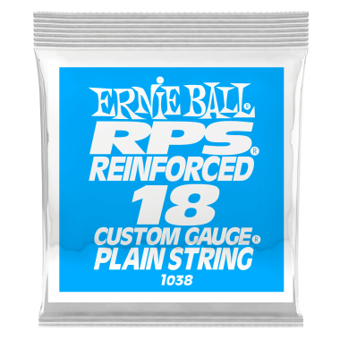 Ernie Ball P01038 Brass Reinforced Plain Electric Guitar .018 Single String