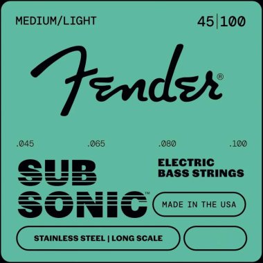 Fender 9050L Stainless Steel Flatwound Electric Bass Strings (45-100)