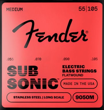 Fender 9050M Stainless Steel Flatwound Electric Bass Strings (55-105)