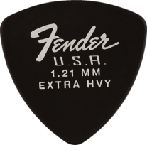 Fender Dura-Tone Black Extra Heavy 346 Guitar Pick Rounded Triangle, One Pick