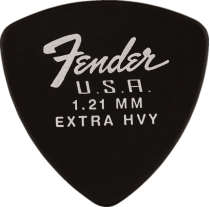 Fender Dura-Tone Black Extra Heavy 346 Guitar Pick Rounded Triangle, One Pick