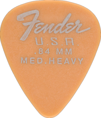 Fender Dura-Tone Butterscotch Blonde Medium Heavy 351 Guitar Pick Classic Teardrop, One Pick