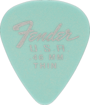 Fender Dura-Tone Daphne Blue Thin 351 Guitar Pick Classic Teardrop, One Pick