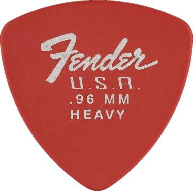 Fender Dura-Tone Fiesta Red Heavy 346 Guitar Pick Rounded Triangle, One Pick