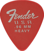 Fender Dura-Tone Fiesta Red Heavy 351 Guitar Pick Classic Teardrop, One Pick