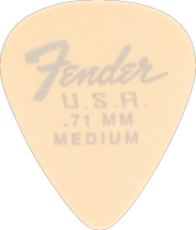 Fender Dura-Tone Olympic White Medium 351 Guitar Pick Classic Teardrop, One Pick