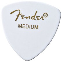 Fender White Medium 346 Guitar Pick Rounded Triangle, One Pick