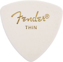 Fender White Thin 346 Guitar Pick Rounded Triangle, One Pick
