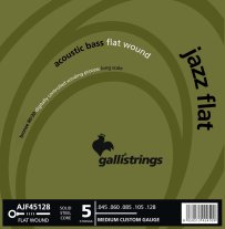 Galli AJF45128 Acoustic Flatwound Bass 5 String, Medium Custom 45-128