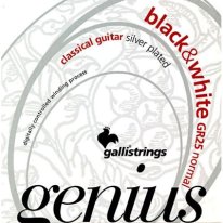 Galli Genius GR25 Black / White NT Nylon Guitar Strings, Full Set