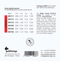 Galli Magic Sound MS100 Hard Tension Classical Guitar Strings, Full Set