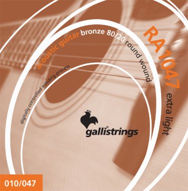 Galli RA1047 Rainbow 80/20 Bronze Acoustic Guitar Strings Ex-lt 10-47