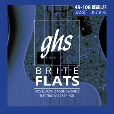 GHS 3065 Brite Flats Electric Bass Medium Gauge Medium Scale 49-108