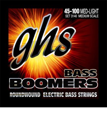 GHS 3140 Boomers Roundwound Electric Bass Strings 45-100 Med Scale