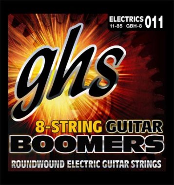 GHS Boomers GBH-8 Nickel Plated 8 String Electric Guitar Strings 11-85