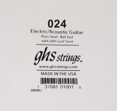 GHS Boomers Plain Steel .024 Single String