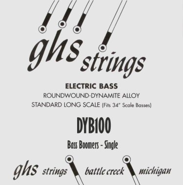 GHS DYB100 Bass Boomers .100 Roundwound, Electric Bass Single String