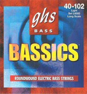 GHS L6000 Bassics Roundwound Electric Bass Strings 40-102 Long Scale