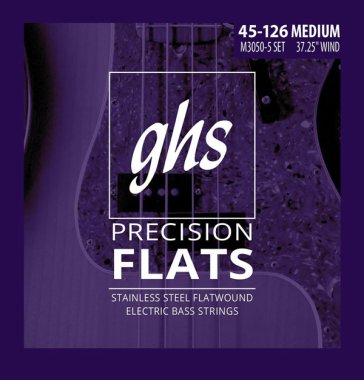 GHS M3050-5 Precision Flats 5-String Stainless Steel Medium Bass Strings 45-126