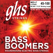 GHS ML3045 Boomers Roundwound Electric Bass Strings 45-100, Med Light