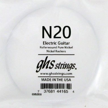 GHS N20 Nickel Rockers .020 Rollerwound Pure Nickel Single String